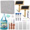 Needle Felting Kit Tools, 10"x 8" Felting Pad,Wooden Wool Carders, 34 Pcs Felting Needles, Felt Kit Supplies Include Storage Bag for Beginners DIY Wool Craft